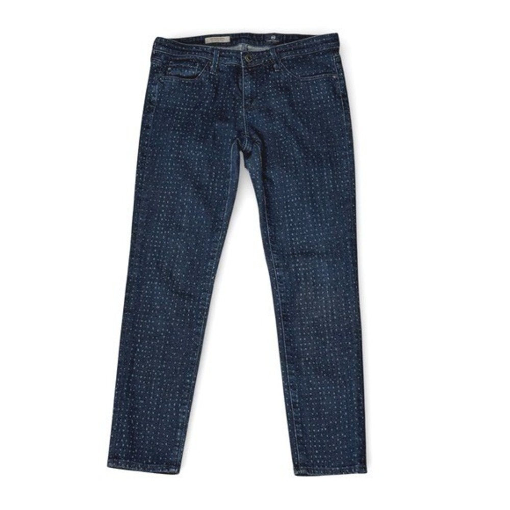 AG Adriano Goldschmied The Stevie Ankle Slim Straight Jeans Dark Dot Print 28R